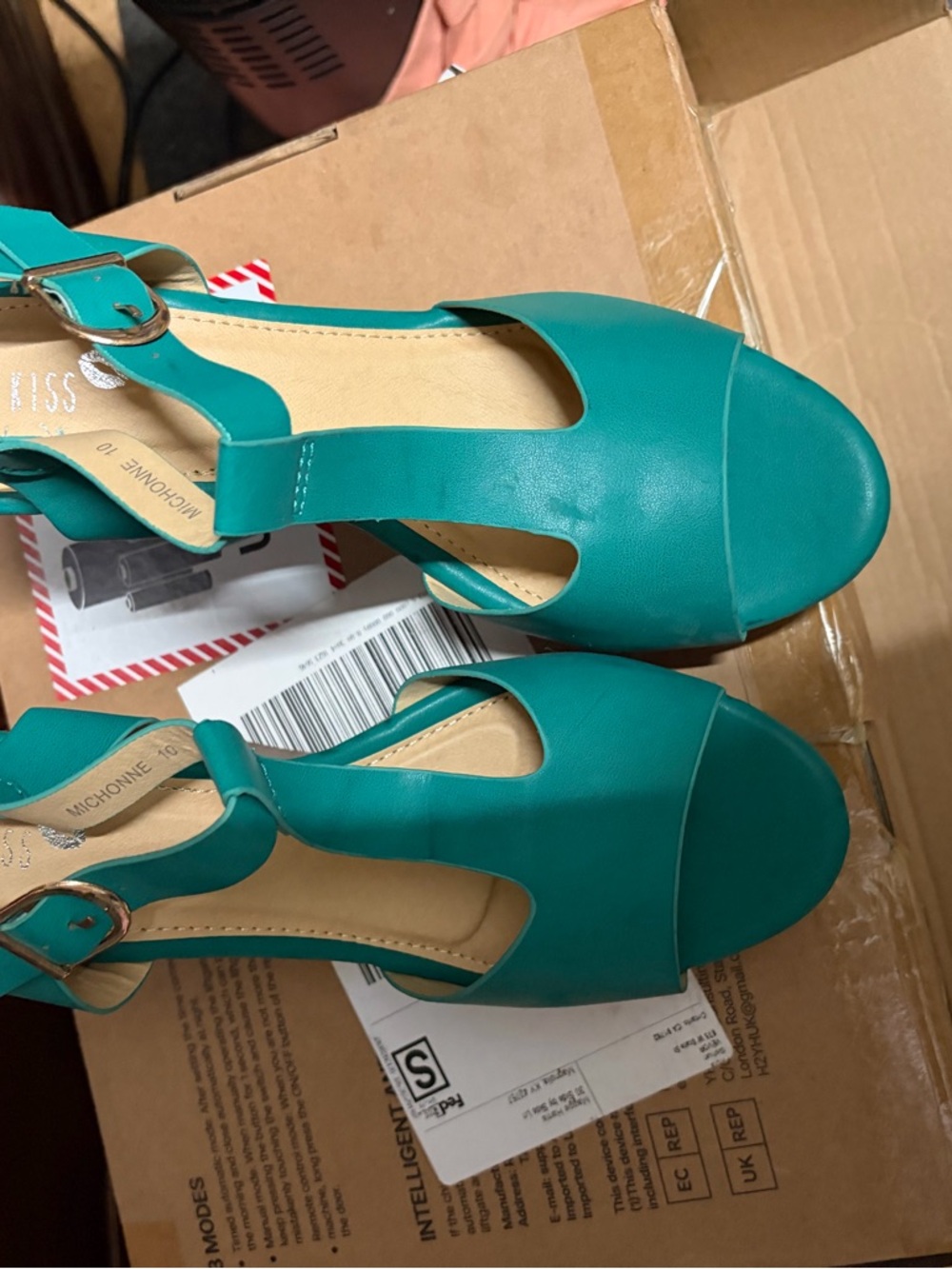 Unbranded Teal Open-Toe Wedge Sandals with Adjustable Slingback
